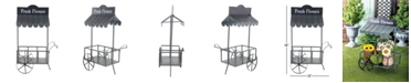 Rosemary Lane Farmhouse Iron Flower Cart with Roof